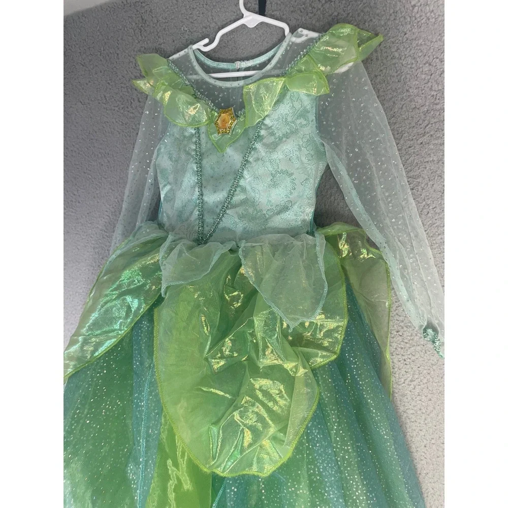 Disney Princess Tiana Costume Dress Girls 6/6X Green Princess and the Frog